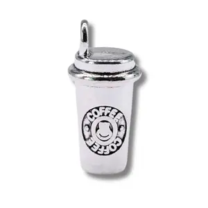 Coffee Cup Silver Charm