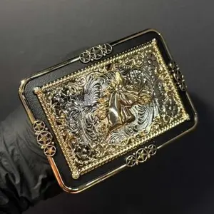 Evilla De Metal De Caballo For Caballero - Detailed Horse Motif Belt with Ornate Edging & 100% Stainless Steel Crafted for Special Occasions
