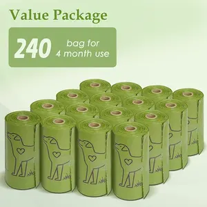 240 & 150 Count 13” x 9” Dog Poop Bags Rolls, Leakproof Strong & Sturdy Poop Bags for Dogs, Dog Bags for Poop, Doggie Cat Poop Bags Cats Litter, Waste Bags Poppy Trash Bags for Doggy Pets