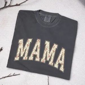 Comfort Colors MAMA Shirt, Floral MAMA Shirt, Mother's day, RETRO MAMA Shirt, Cute T-shirt Women  - PAT MNG