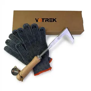 VOTREK 2026 Crack Weeder Tool - Stainless Steel Grass Puller with Beech Wood Handle, Effortless Weed Remover for Sidewalk Driveways Patio Paver & Wall Gaps