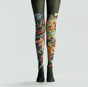 Viken Plan Ethnic art Print Tights Graffiti Pantyhose/Tights [Tiger totem]