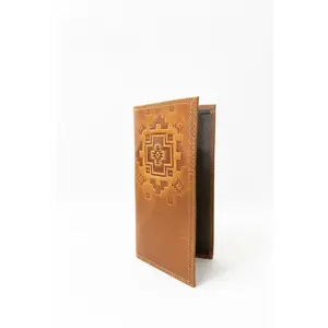 Red Dirt Hat Co Square Cross Leather Rodeo Wallet - Western Long Men's Wallet, Genuine Leather Bag, ID Window