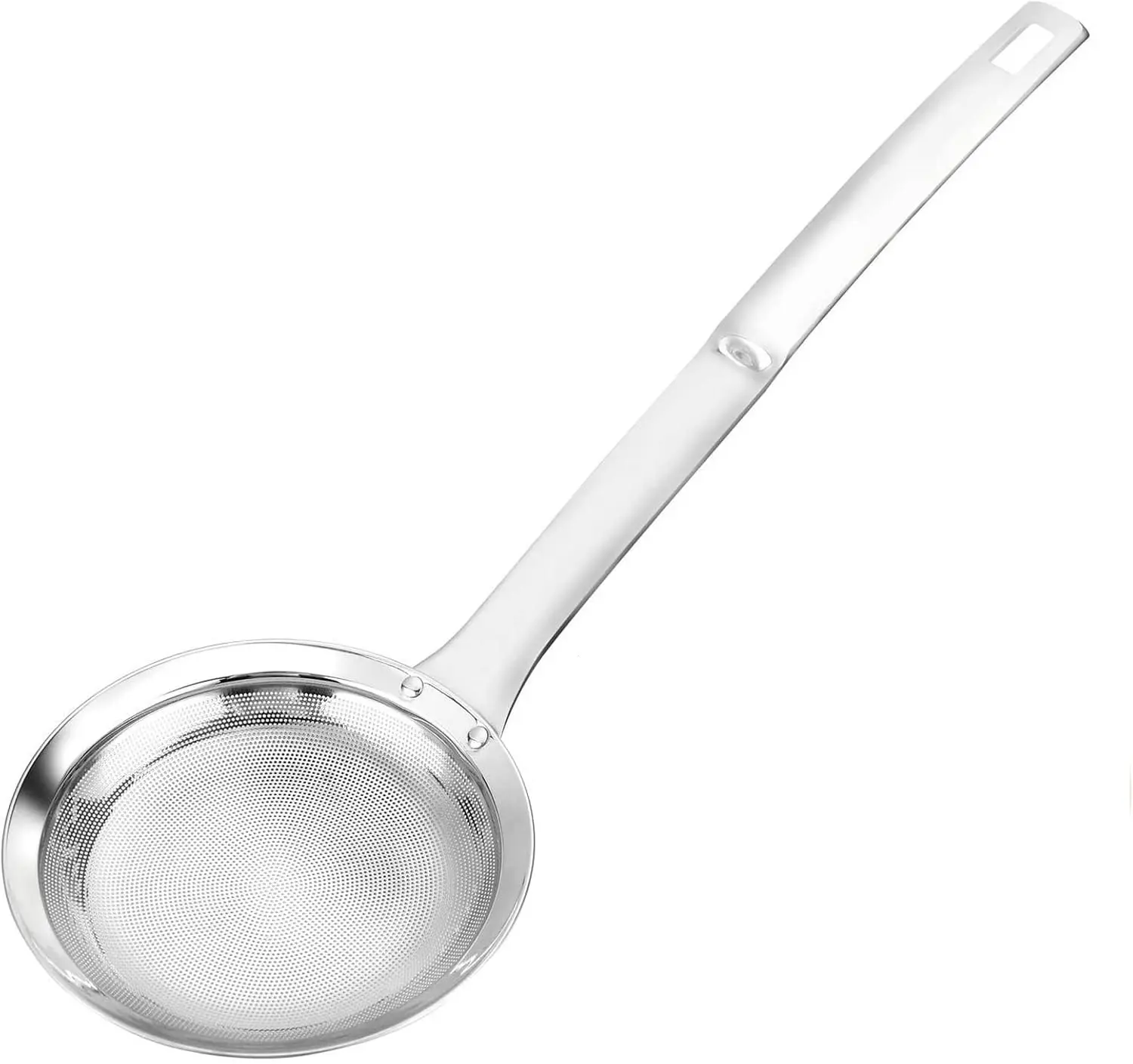 Multi-functional Hot Pot Fat Skimmer Spoon - Stainless Steel Fine Mesh Food Strainer for Skimming Grease and Foam DIA 3.1