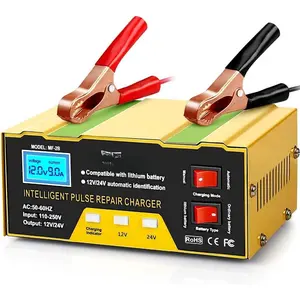 Charger 12V 24V  Charger, Auto  Charger Maintainer for  Boat  Lawn Mower Lead Acid  or  Capacity: 6AH~105AH