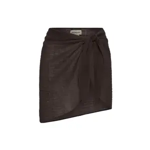 South Beach Sarong - Espresso Crinkle Linen