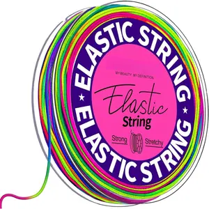1mm Elastic String for Bracelets, Elastic Bracelets Beading Cord Stretchy Rainbow, Stretch Bead Cord for  Making, Sturdy Thread for Bracelet Necklace Crafts Christmas DIY Colorful