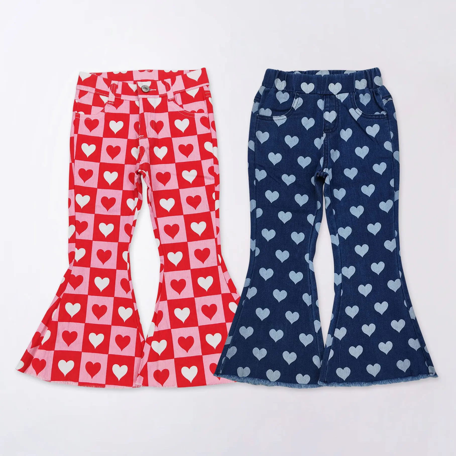 Girls' 0-8T Valentine's Day Heart Jeans, Kids' Bottoms, Affordable Fashion