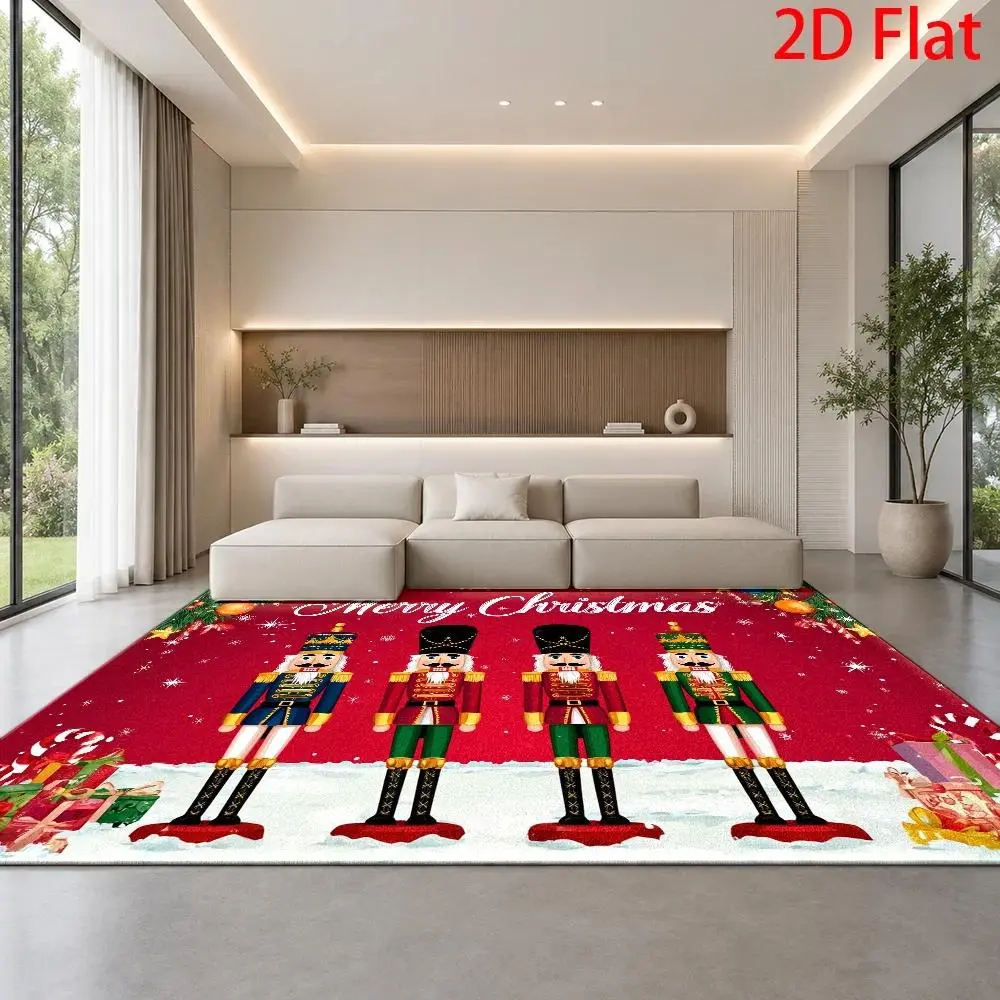 Large Nutcracker Soldier Rug for Entryway, Bedroom, Porch, and Patio - Extra Large and Extra Wide Nutcracker Floor Mat, Machine Washable, with Durable Polypropylene Backing, Large Rectangular, 2D Flat