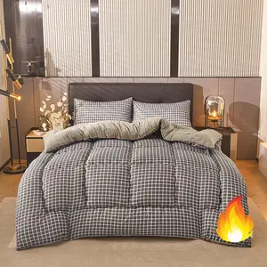 YHFYHF Thick Warm Plush Quilt Blanket, Soft High-Quality Bedding, Modern Style, Home Essentials, Christmas Gift, Checkerboard Pattern Blanket