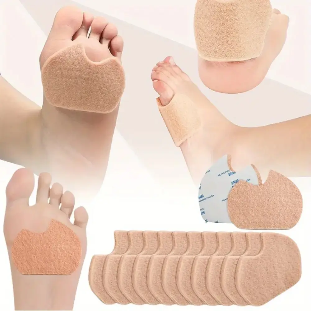 24 Pairs Self-adhesive Wool Felt Foot Pads, Relieve Forefoot Pain, Multifunctional Insole for Men and Women Dancing and Outdoor Sports