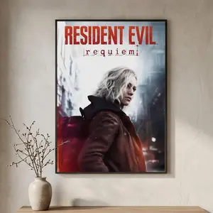 R-Resident Evil 9 Requiem Poster HD Print self-adhesive wall sticker,easy to apply,residue-free,ideal for home room decor, Modern Art Design