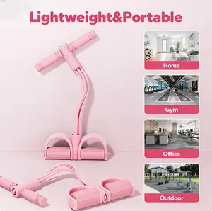 YICF Multifunction Pedal Resistance Band Lightweight Portable Elastic Pull Rope for Home Gym Office & Outdoor Full Body Workout Sit-up Yoga Abdominal Training Exercise Band with Resistance Rope Yoga Enthusiast Adjustable Training Bench Set