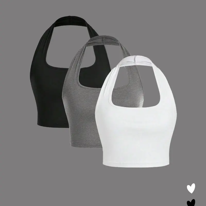 Women's Solid Tank Top, Casual Style Sleeveless Top for Summer, Ladies Clothes for Daily Wear