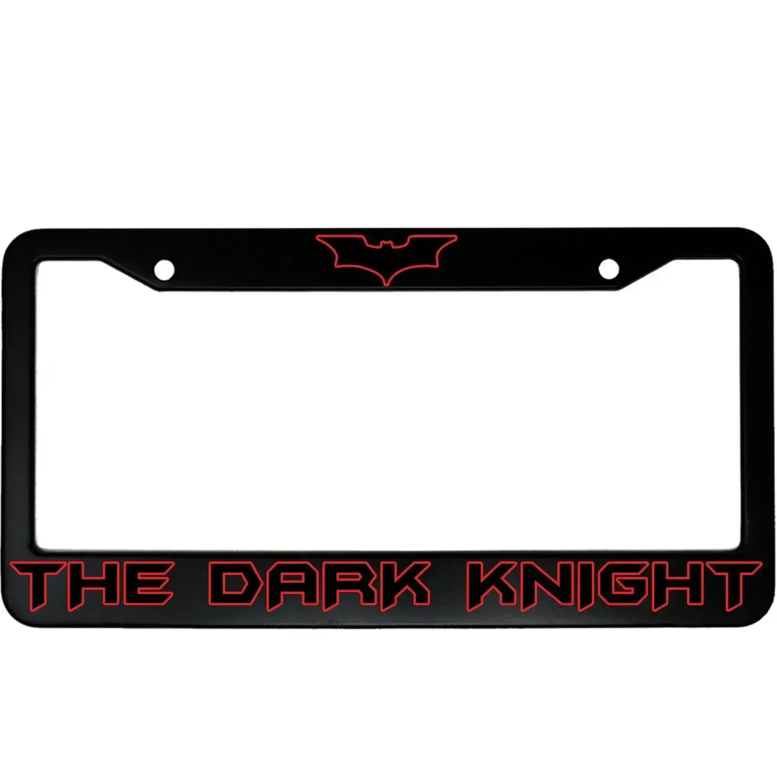 The Dark Knight (w/ Bat Symbol) Black Aluminum Car License Plate Frame, Car Accessories