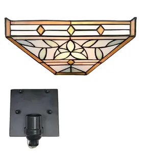 Stained Glass Sconce Light Tiffany Style Wall Mount Light