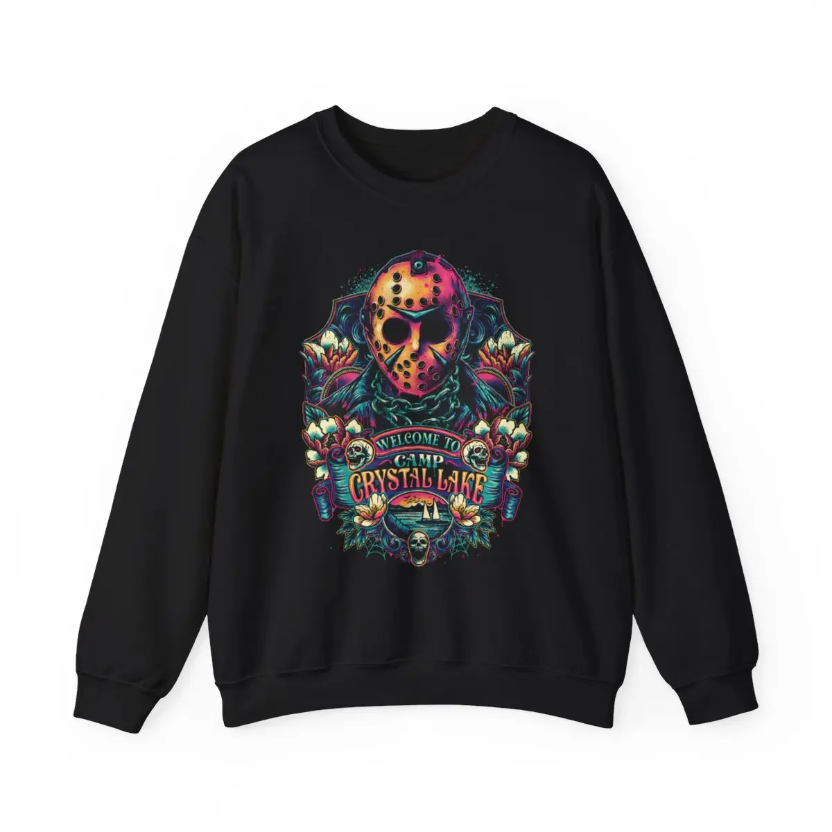 Slasher style: Jason Voorhees Heavy Blend Crewneck Sweatshirt Graphic Classic Halloween Soft Unisex