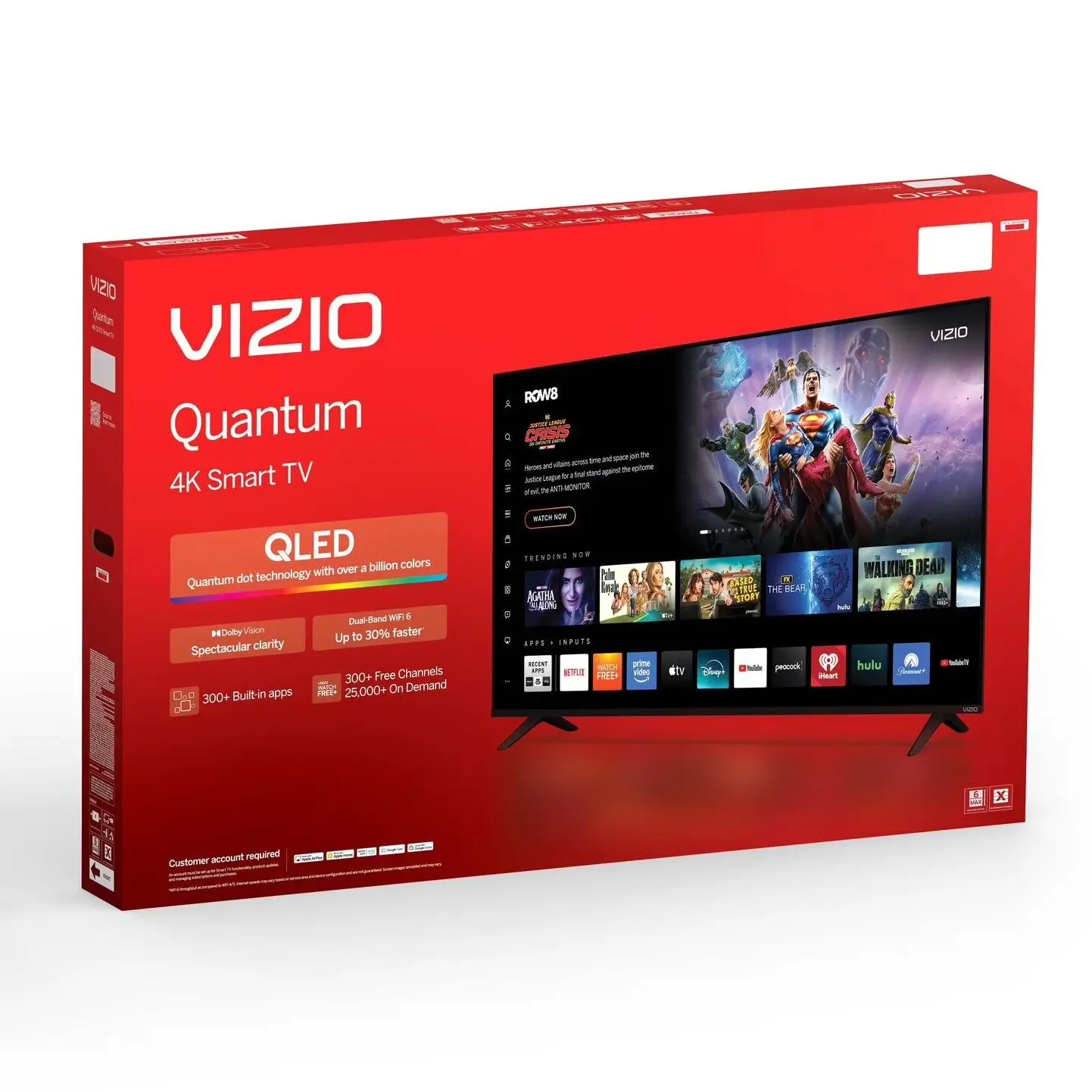 VIZIO 50" 4K QLED Smart TV, Dolby Vision HDR, WiFi 6, DTS Virtual:X, Voice Remote, Alexa & Google Compatible TV Antenna Accessory