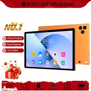 Bdf I17 New 10.1 Inch Tablet PC, Smart Android Tablet, Student Tablets, 4GB RAM + 64GB ROM, Octa-Core Processor, 5mp+8mp Camera, Office & Learning Use