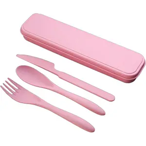 Portable Camping Cutlery Set: Reusable Stainless Steel Travel Utensils for Hiking, Fitness Meal Prep, College Students & Office Lunch. Eco-Friendly, Rust-Proof, Compact Cutlery Kit with Case.