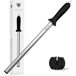 Sharpening Steel - 12 inch Professional  Coated Honing Steel,   Sharpener Rod for  , Lightweight & Durable