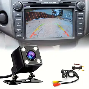 4LED Night Vision Rear View Camera for Cars, Backup Camera, Reverse Camera for Vehicle Multimedia MP5 with 4.3-Inch, 5-Inch, And 7-Inch Monitor Display for Safe Driving, Reversing, And Parking for Pickup Trucks, Rvs, Vans, And Campers.