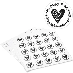 Heart Stickers - 1.25-Inch Clear Vinyl, 250 Pack Envelope Seal Stickers - Wedding Envelope Seals for Invitations & Thank You Cards