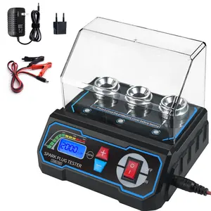 Car Spark Plug Tester, Automotive Engine Ignition Coil Tester 3 Holes 200 to 9000RPM Adjustable Working Frequency, Spark Plug Gap Tool with Protective Cover for 12V Gasoline Vehicles