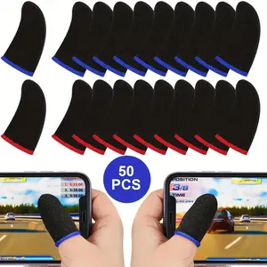 Gaming Finger Sleeves, Anti-Sweat Breathable Seamless Touchscreen Thumb Covers, Mobile Gaming Accessories, for All Touchscreen Devices, Game Console Accessories