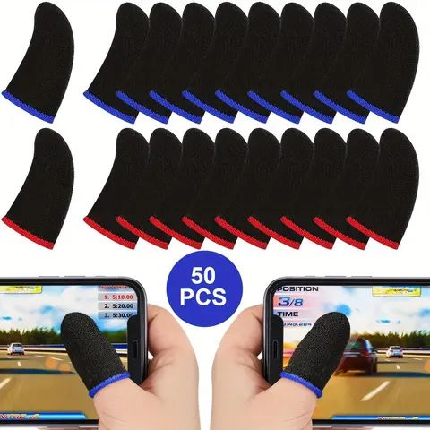 Gaming Finger Sleeves, Anti-Sweat Breathable Seamless Touchscreen Thumb Covers, Mobile Gaming Accessories, for All Touchscreen Devices, Game Console Accessories, Game Peripherals, Gaming Products, Gaming Items, Gaming Stuff