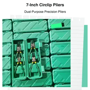7-inch Dual-Purpose Card Spring Pliers Set - Elbow & Straight Head, Inner & Outer Bending Manual Pliers for Crafting & Repair Tasks, Heavy Duty Hand Tools Toolkit