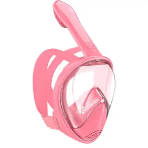 1pcs/Pink Kids Full Face Snorkeling Mask with Camera Holder - Anti-Fog & Leak-Proof snorkeling gear, Large Panoramic Vision (180° View), Soft Cushioned Seal - for Boys & Girls Ages 3-14 Years - Swimming, snorkeling, scuba Snorkel Mask