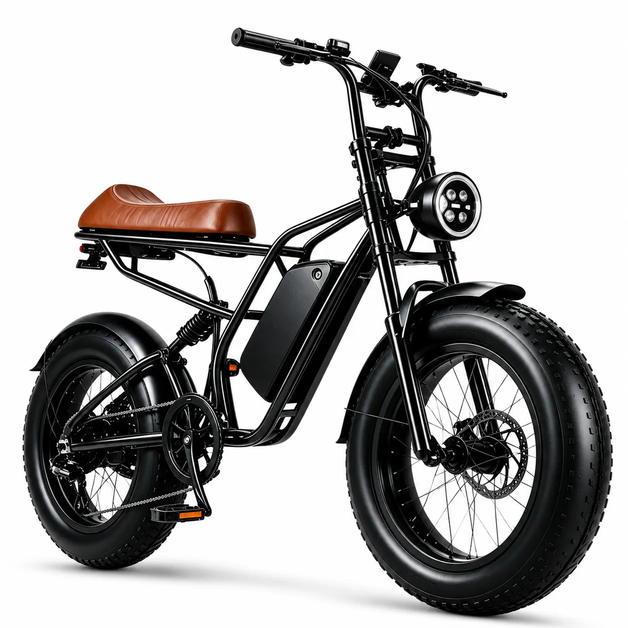 M1 Adult Electric Bike - 1500W Peak Power, 27MPH Max Speed, 30-50 Mi Range, Full Suspension, 20"×4.0" Fat Tires, 48V 15.6AH Removable Battery, All-Terrain, UL 2849 Certified Commuter Ebike