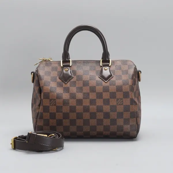 Pre-owned Louis Vuitton pvc Crossbody Bags Speedy 25 Damier Ebene Crossbody Bag BG22010373