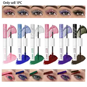 Long Lasting Dual Ended Beauty Eyelashes Mascara Glitter Colored Lightweight Texture Easy To Apply Lash Curl With Spiral Bristles