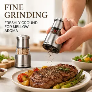 Adjustable Manual Black Pepper Mill, Creative Kitchen Utensil for Pepper Powder Seasoning, Utensils