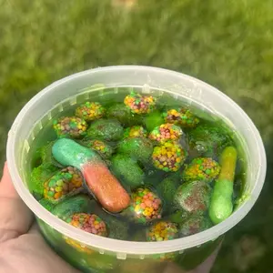 Gummy Glaze Green Apple - Colorful Gummy Candies in a Container Snack