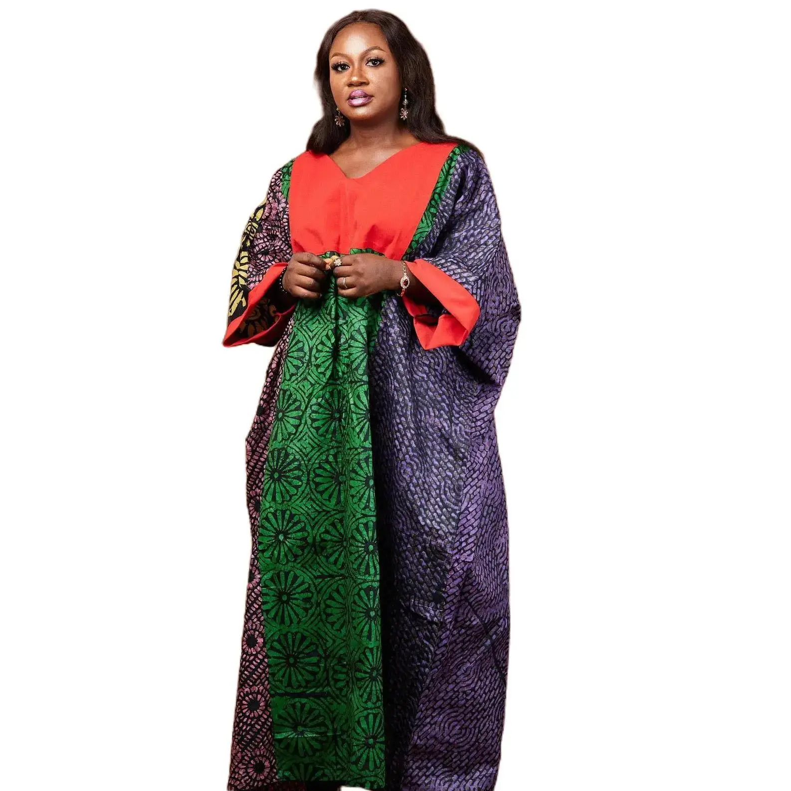 Long African batik Tie dye Kaftan dress
