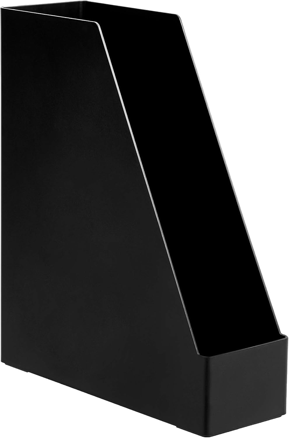 Plastic Desk Organizer Magazine Rack and File Holder, Black, 2-Pack