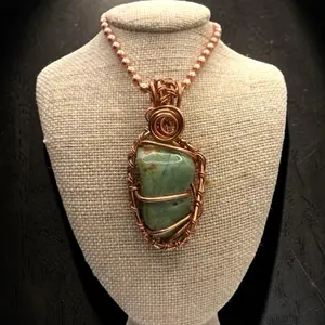 Juma CopperKing Gemstone Chrysoprase 24” Copper Necklace