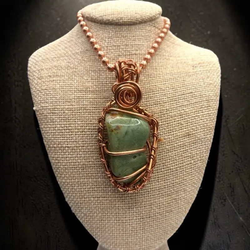 Juma CopperKing Gemstone Chrysoprase 24” Copper Necklace