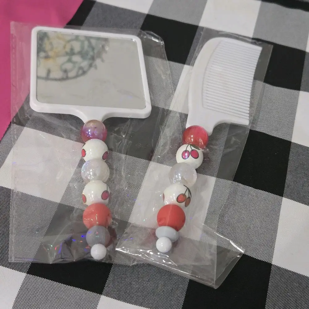 Beaded Comb and Mirror Set