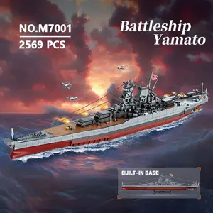 MISINI M7001 1:300 Japanese Yamato Battleship Building Blocks Set, 2569 Pieces WWII Navy Ship MOC Toy, Excellent Battleship Model Building Gift and Collection for Military Enthusiasts Teens and Adults