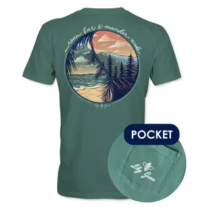 Lily Grace "Roam Far & Wander Wide" Preppy Pocket Tee – Pine