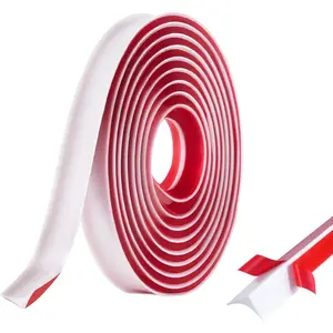 Flexible Quarter Round Molding Trim - 118" Self-Adhesive  Shoe Molding for Floor Gaps, Bathroom Tub & Kitchen Countertop - Peel and Stick Wall Corner  Banding, White
