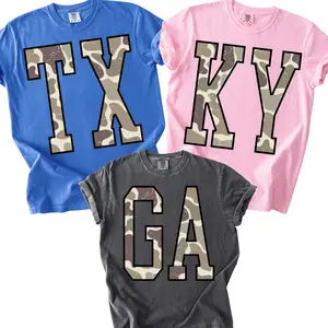 Camo State Shirt, Floral Varsity State Tee, Custom State Shirt, Comfort Colors Graphic Tee, Oversized Summer Shirt, Texas Tee