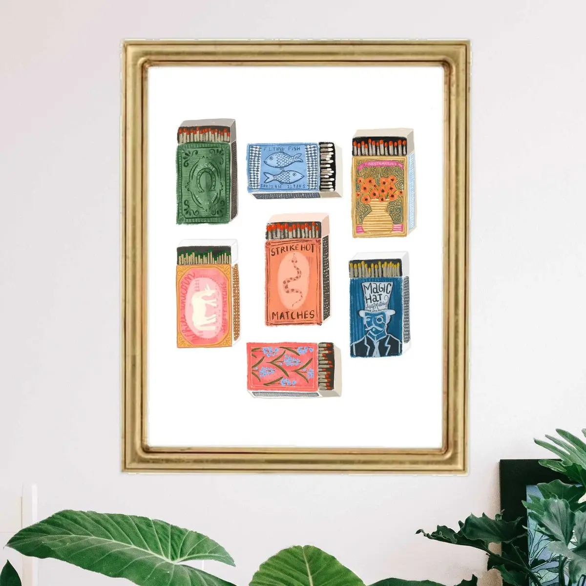 Matchbox Print, Matchbox Illustration, Vintage Matchbox Art, Matchbooks print, Matchbox Poster, Matchbox Painting, Vintage Matchbox Unframed
