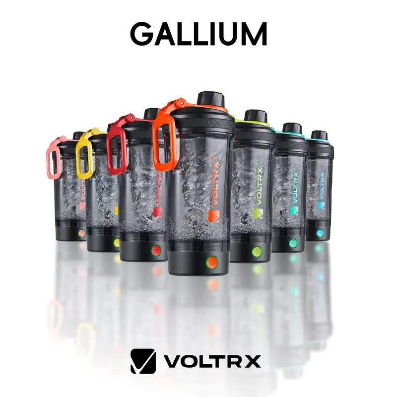 VOLTRX Electric Protein Shaker Bottle - BPA-Free Tritan Blender Mixer, Handheld Beverage Mixer, Leak-Proof Seal, USB Rechargeable, Adjustable Carrying Ring, 21oz, Auto 30s Stir Then Stops, Long Lasting Battery Life, Sports Water Bottle for Shakes, Workout