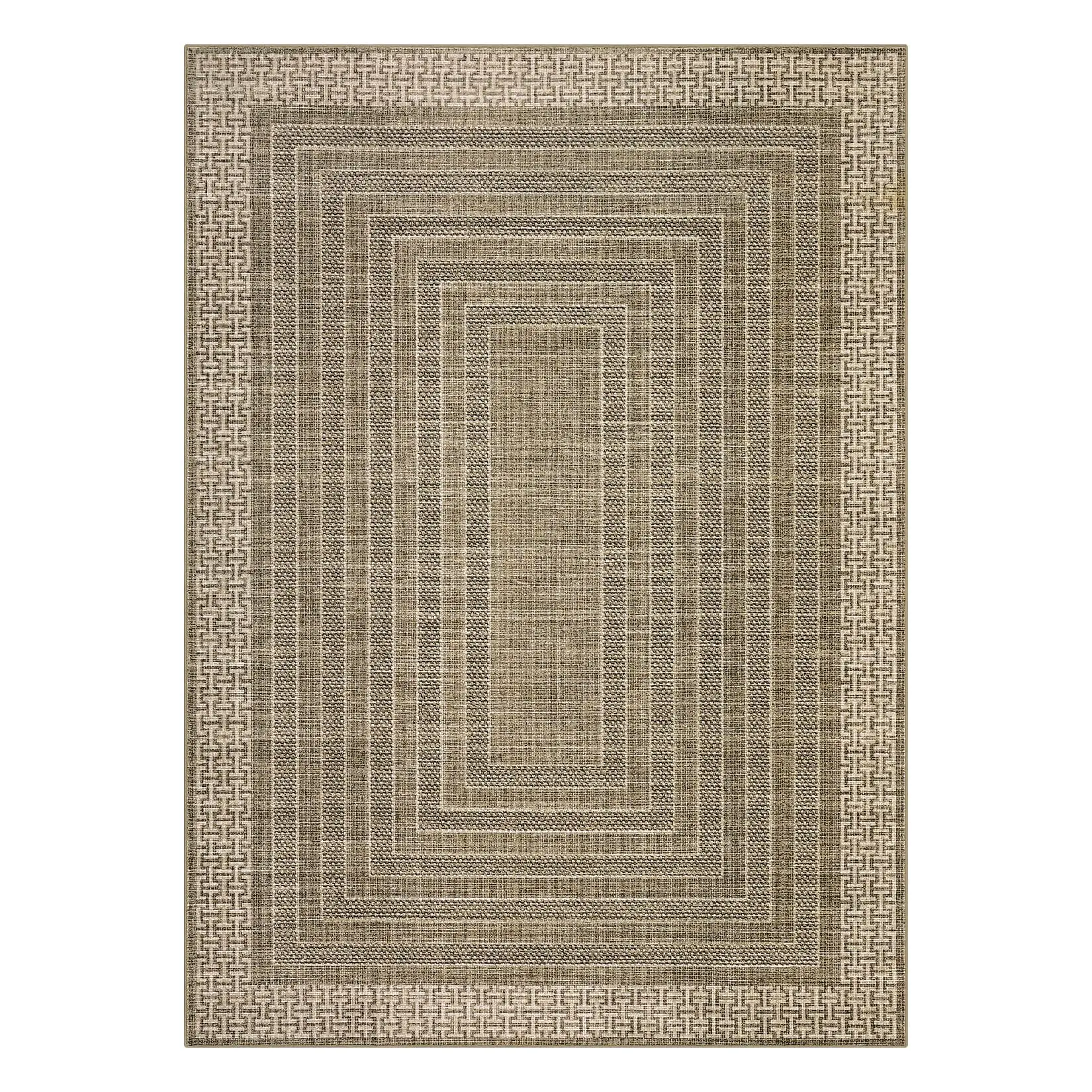 Area Rugs for Living Room, Non Slip Washable Rugs for Bedroom Dining Room, Soft Low Pile Stain Resistant Vintage Carpet for Farmhouse Home Decor Brown 5 * 7ft