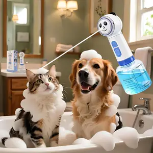 Electric Dog Shampoo Dispenser, Automatic Foam Soap Sprayer Cat soap Dispenser Includes an Extra Magnetic Charging Cable (2 in Total), Shampoo Foamer for Multi-Surface Cleaning (Kitchen/Bath) & Pets